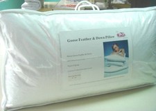 1 x Goose Feather and Down Pillow Super King Size 50cm x 90cm 85% WGF 15% WGD