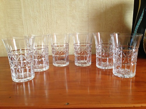 Lovely cut crystal tumblers - crystal,