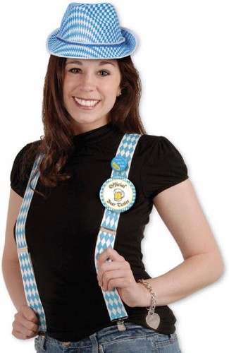 Blue white suspenders - blue,