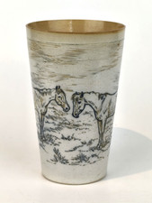 A Superb Doulton Lambeth Horse Decorated Beaker by Hannah Barlow.
