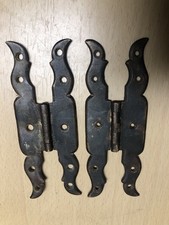 ANTIQUE  LONG CASE CLOCK  HINGE CABINET DOOR  KITCHEN  CUPBOARD GATE HINGES PAIR