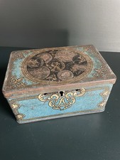 RARE 1920s J LYONS Art Deco TEA TIN & secondary use MONEY BOX