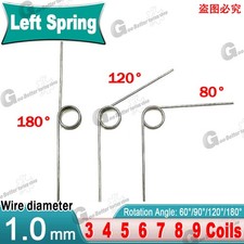 Torsion Spring 3-9 Coil (10 pcs), 1mm Wire dia, 5 ~ 12mm OD, Left spring Steel