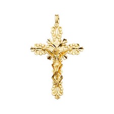 14K Yellow Gold Crucifix Cross