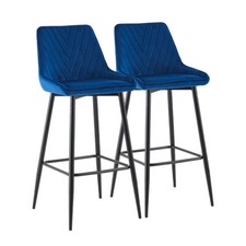 2X Modern Bar Stools Velvet