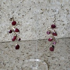  Sterling Silver Drop  red