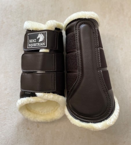 Brown faux leather fleece - brown,