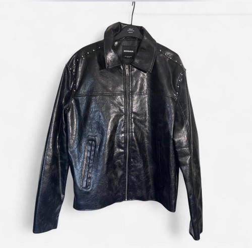 Bershka black leather jacket