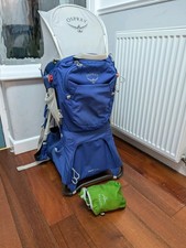 Osprey Poco Plus Child Carrier with Rain Cover & Sun Shade blue