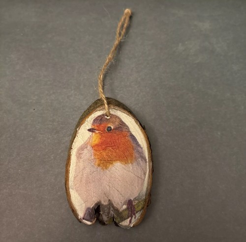 Handmade wooden robin - wooden,