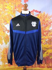 Cardiff City Football Club blue adidas Tracksuit Jacket. UK men's size Large