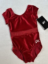 New GK ELITE Gymnastics Leotard WRAPPED IN RED Short Sleeve Tank SIZE: CXS