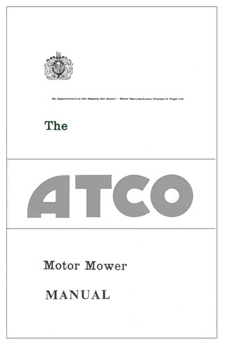 Atco power lawn mower user - mower,, user's