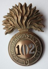 British Army, 102nd Regiment Of Foot Royal Madras Fusiliers Glengarry Badge (O73