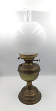 Vintage Duplex Brass Oil Lamp with Wick - Height 20"