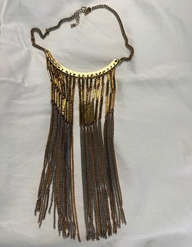 Gold silver tone - fringe, tassel