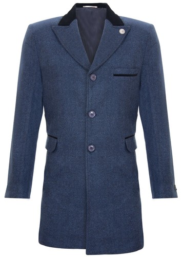 Mens long navy crombie - mens,