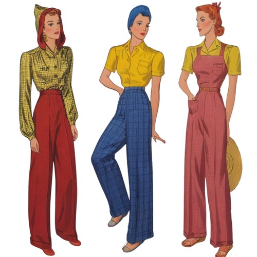 1940s pattern land girl - girl, high
