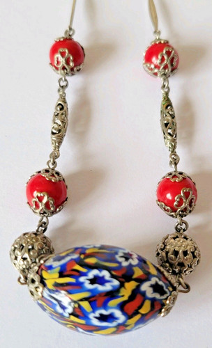 Vintage necklace millefiori - necklace,