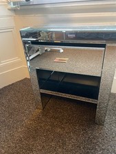 Venetian mirrored bedside cabinet 1 drawer and lower shelf