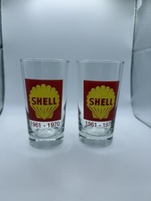 Vintage Shell Gas Oil Station Drinking Glass Set of 2 ~~ 1961-1970