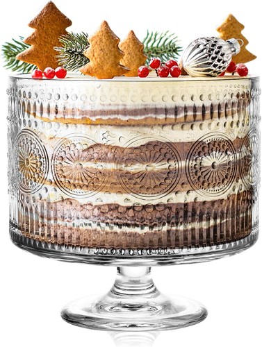 Glass trifle bowl with - trifle,