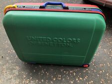Vintage United Colors of Benetton Suitcase Luggage Hard Case Multicolour and Key