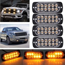 4x Amber 12 LED 36W 12V Strobe