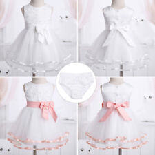 UK Infant Girl Baby Flower Party Wedding Communion Christening Dress Gown