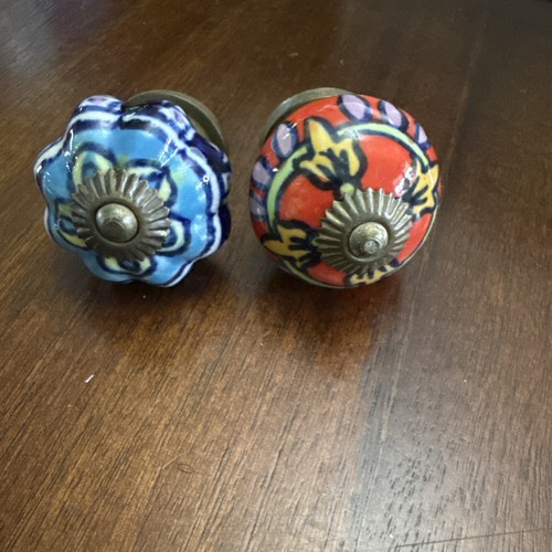 Vintage ceramic door knobs - 2-,