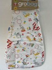 NEW The Original Grobag Sleeping Bag 0-6 Months 2.5 Tog Circus Animals White