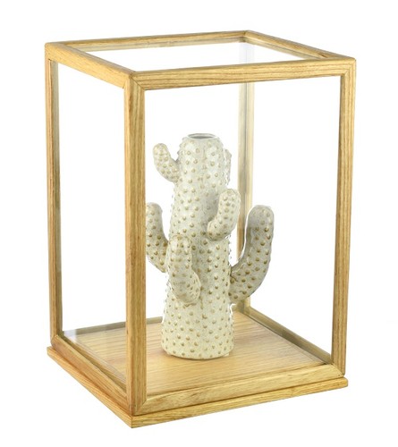 Emh glass and wooden frame - and,