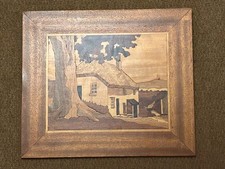 Marquetry image of cottage