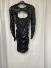 Oh Polly Black Backless Ruched