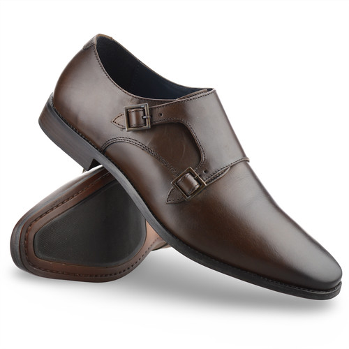Mens leather double monk - mens,