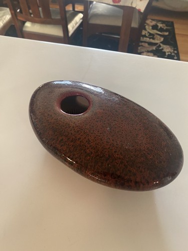 Ikebana oval red vase - ikebana,