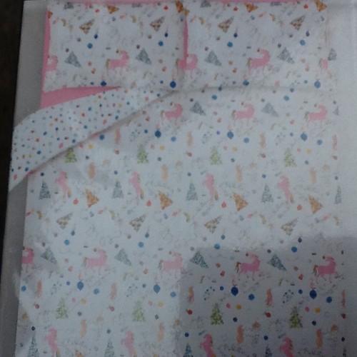 Christmas unicorns duvet cover - unicorns,