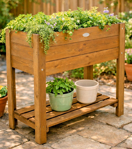 Raised wooden garden - raised, planter