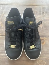 Rare Adidas La Marque Aux 3 Bandes Trainer Stan Smith - 3.5 UK Gold & Black