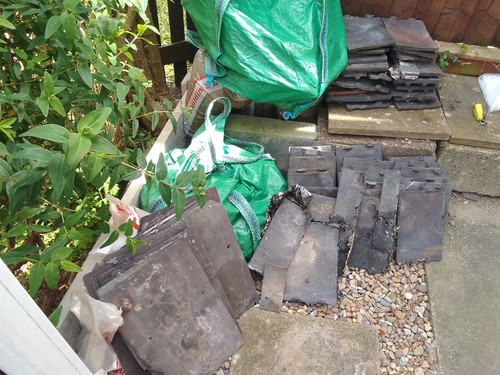 Blue roof tiles slate