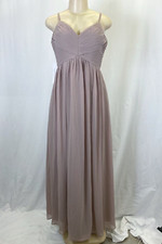 Azazie Alia Bridesmaid Dress | A-Line Pleated Chiffon Floor Length | Size A10