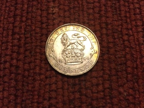 George 1924 sixpence silver - george,