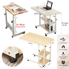 63-90cm Height Adjustable Computer Desk Mobile Overbed Table Laptop Stand Shelf