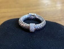 A Roberto Coin 18ct White Gold And Diamond Basket Weave Ring 
