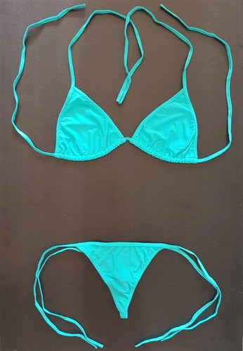 Teal turquoise string bikini - teal,