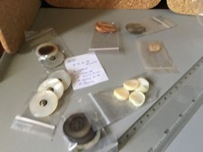 20 medium-large vintage mother of pearl buttons sorted, counted and bagged.