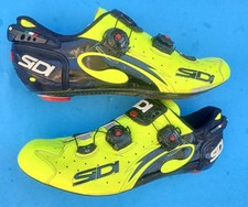SiDi Wire Push Carbon Vent 45 EU / 10.5 US road shoes 3-bolt Hi-Vis Flo 🇮🇹