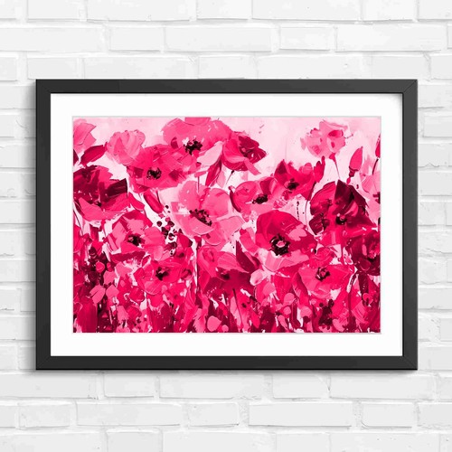 Bold abstract poppy garden - poppy,