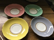 COLCLOUGH Harlequin bone China Saucers X 4