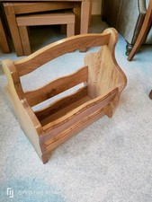 solid oak magazine rack